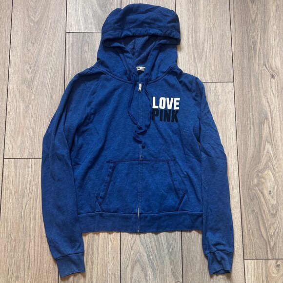 VS Pink Blue Zip-Up Hoodie - Picture 1 of 1